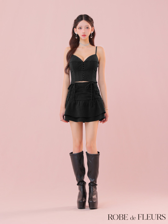   リボンタイベルト フロントボタン シャツドレス GRL（グレイル）の「ウエストベルト付きフロントボタンシャツ