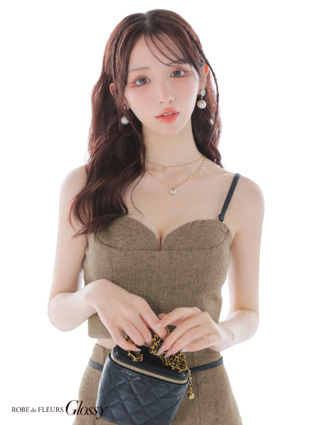 XSサイズあり】ヘリンボーンレザーベルトデザインセットアップ