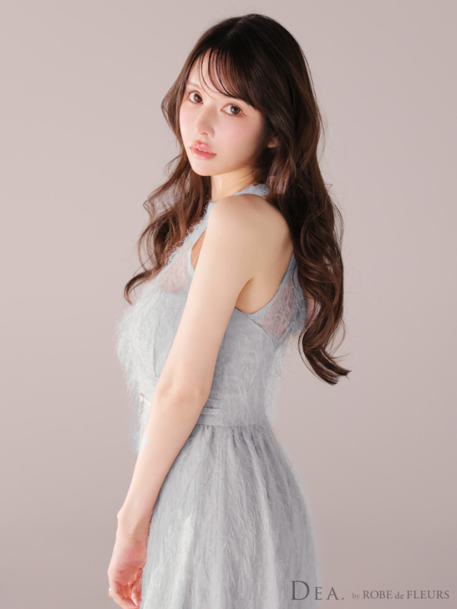 XS～Lサイズあり】フリンジジャガードサテンロングキャバドレス(DE4318)