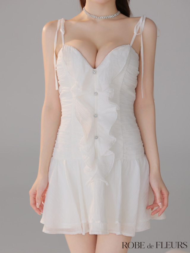 XSサイズあり】サテンフロントシフォンフレアミニキャバドレス(fm4326)