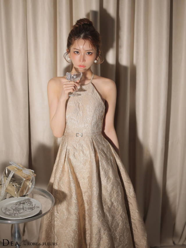 ローブドフルール　グレー M キャバドレス・パーティードレス通販ROBE de FLEURS【ローブドフルール】