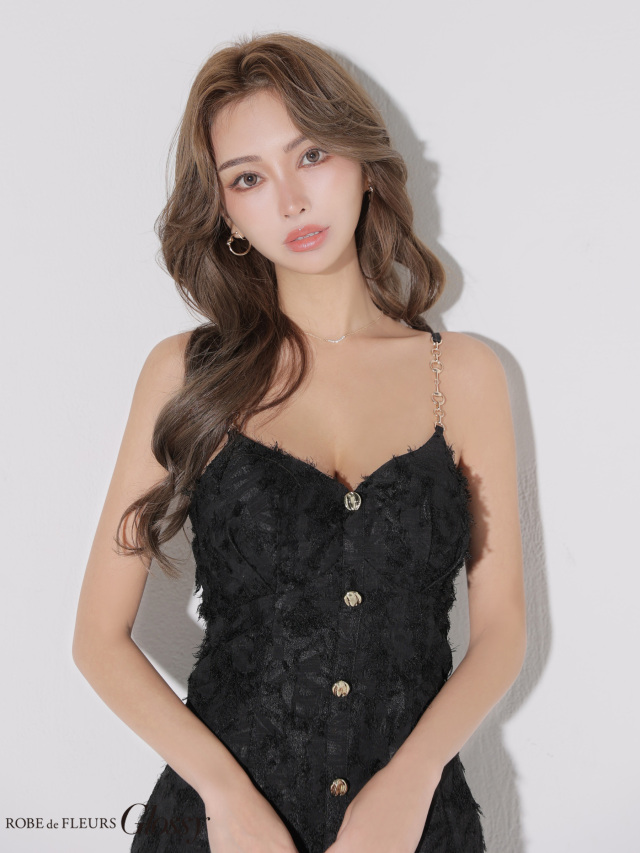 フリンジジャガードキャミミニキャバドレス(GL4337)