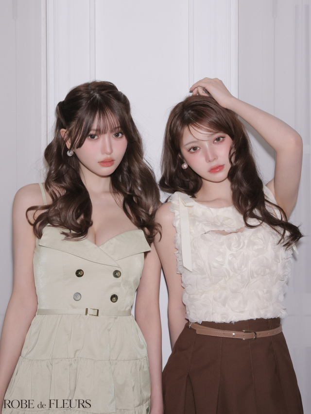 XSサイズあり】フラワーレースリボンセットアップミニキャバドレス