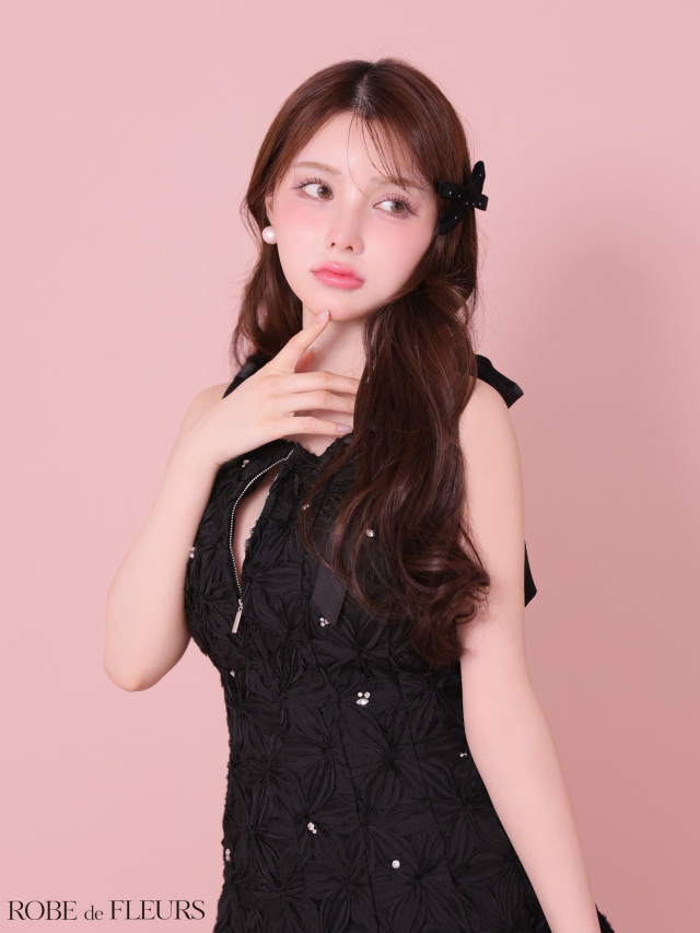 XS〜Lサイズあり】フラッフィーフラワービジューミニキャバ