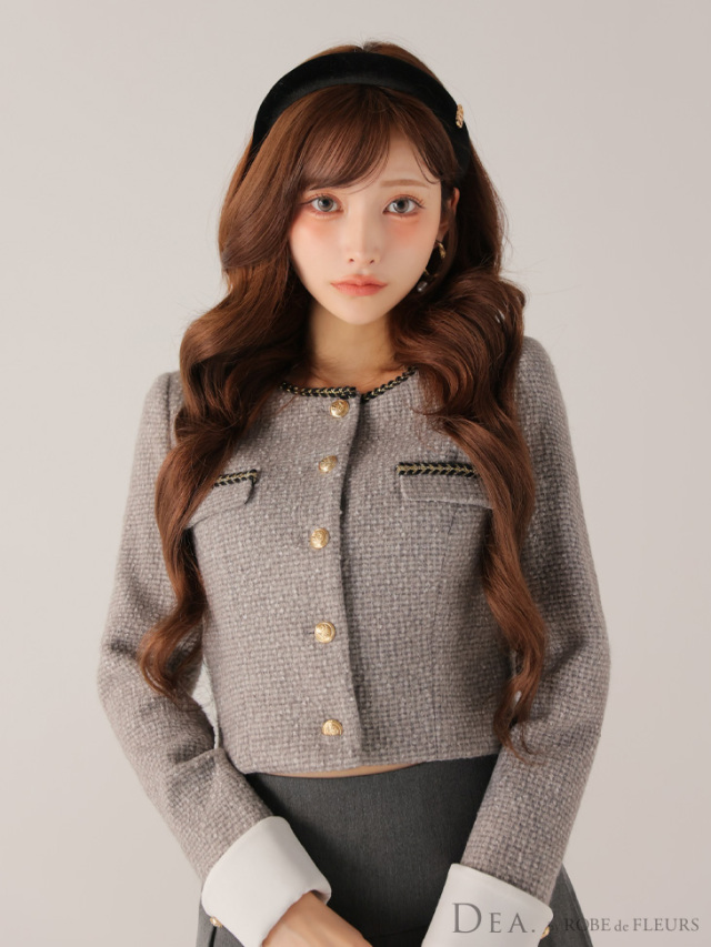 ☆予約商品☆【9月下旬入荷予定】【XSサイズあり】ツイードクラシカル
