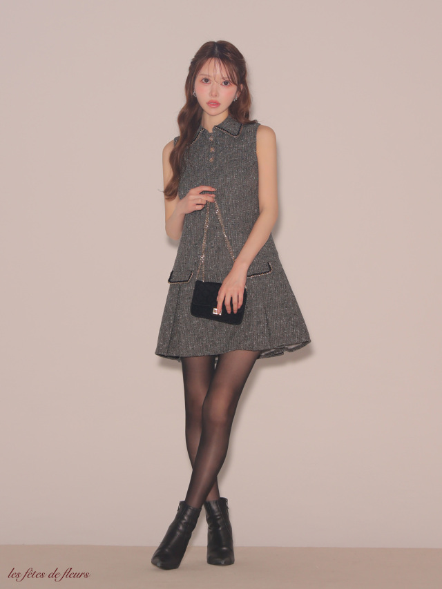 XSサイズあり】Classic tweed mini dress(LF4634)