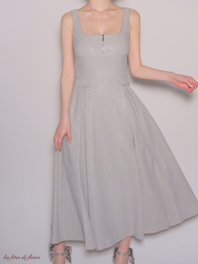 Lサイズあり】charmer jacquard back ribbon long dress(LF4635)