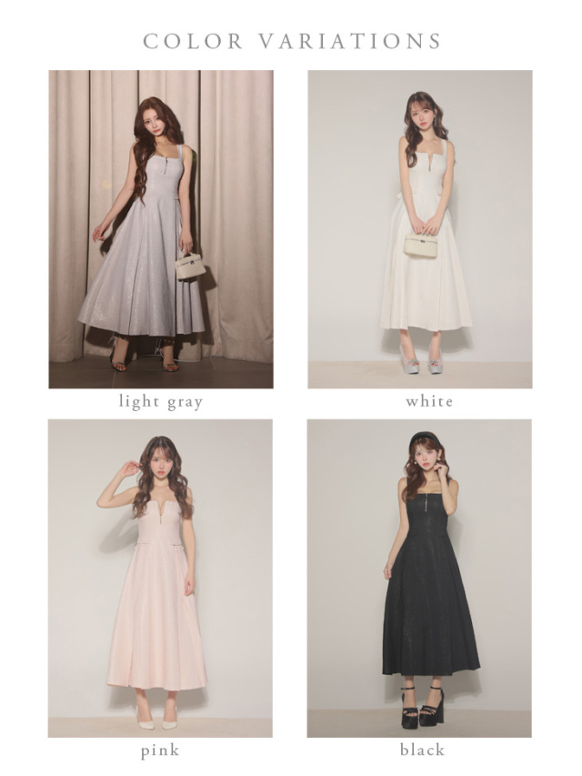 Lサイズあり】charmer jacquard back ribbon long dress(LF4635)