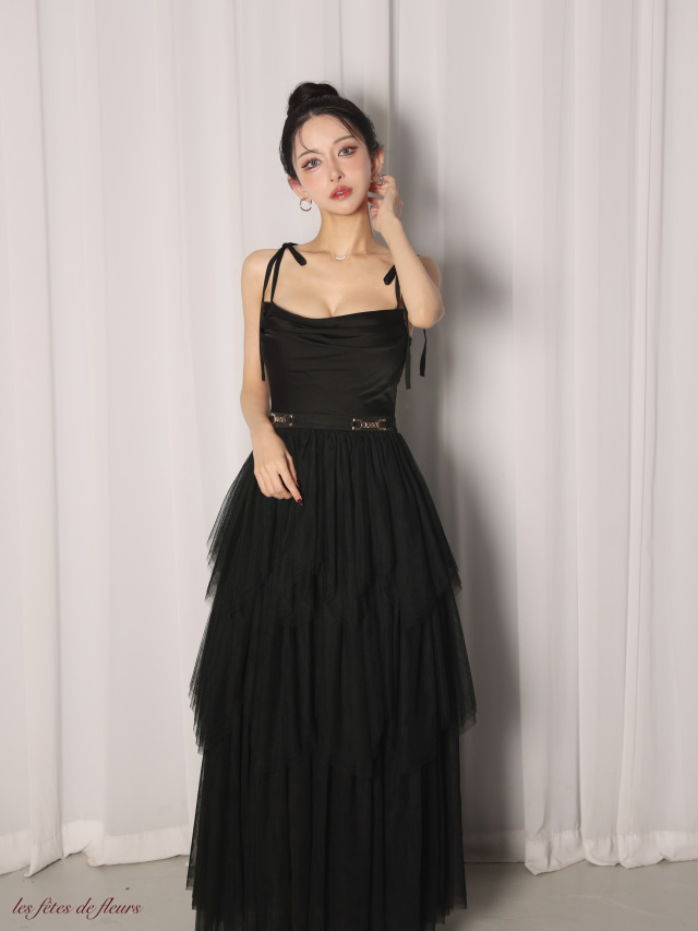 XSサイズあり】luxe tulle long dress(LF4636)