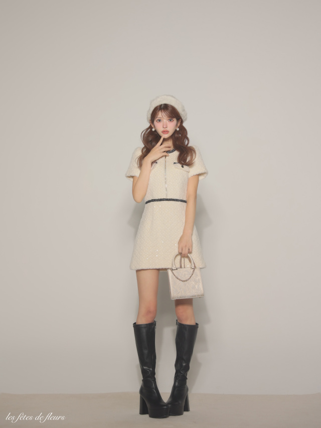XSサイズあり】Detailed Knit Mini Dress(LF4637)
