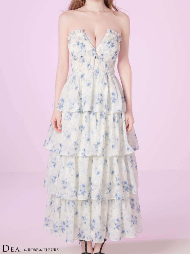 ネットフリーマーケット定価13000円➡6900円★COUTURE CLASS花柄ジャガード フィット&フレアー ワンピース パーティードレスサイズ8号★ WEB限定｜小花柄サテンジャカードドレス 9号・ブラック｜東京ソワール