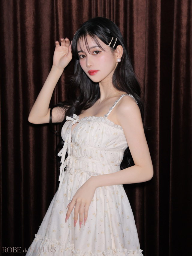 XSサイズあり】フラワスタッズリボンフレアミニキャバドレス (fm4647)