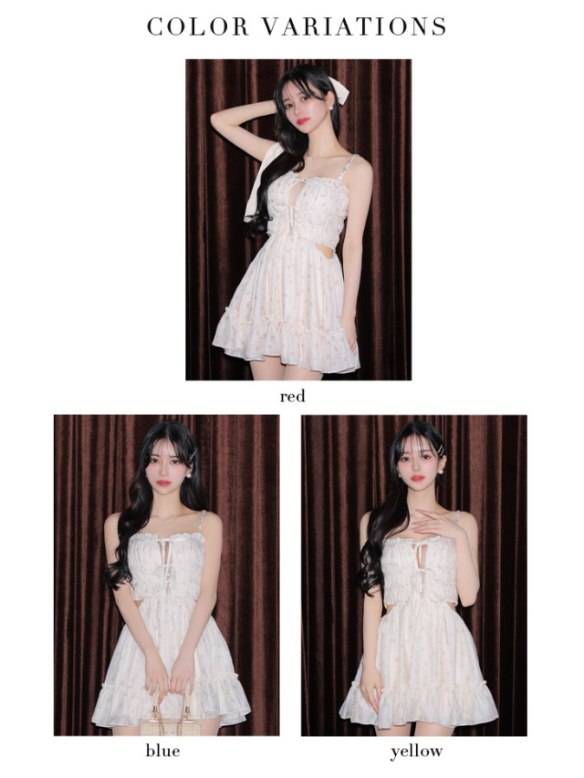 XSサイズあり】フラワスタッズリボンフレアミニキャバドレス (fm4647)