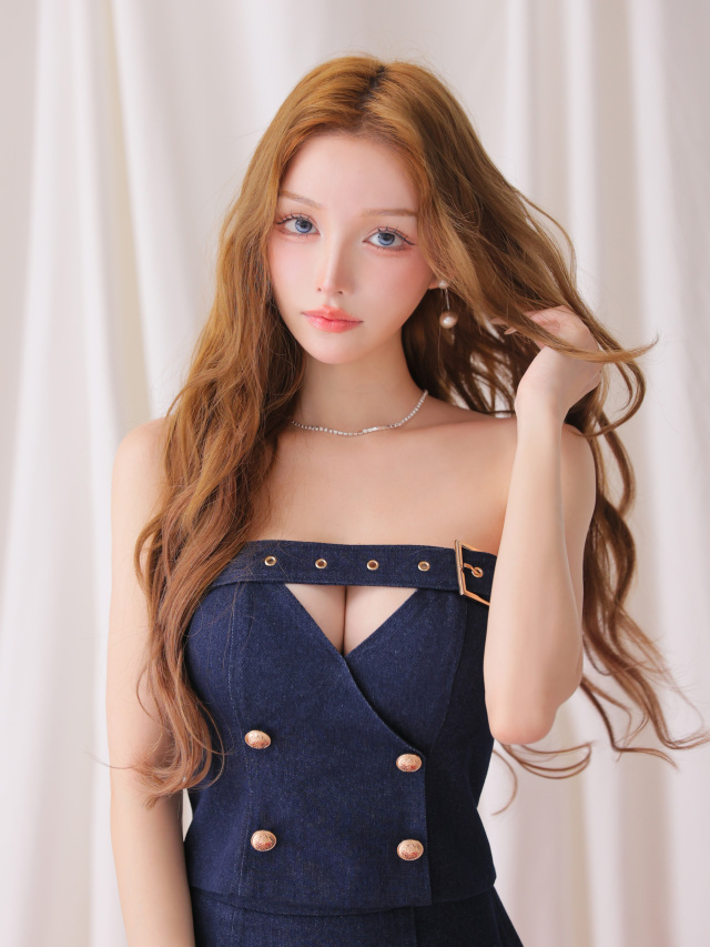 ランブベルジェ　ドレス5点セット XSサイズあり】ベルトデニムベアセットアップミニキャバドレス (GL4675)