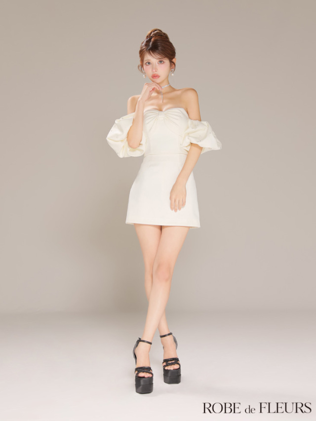 XSサイズあり】オフショルダービックリボンセットアップ XSサイズあり】オフショルダービックリボンセットアップ