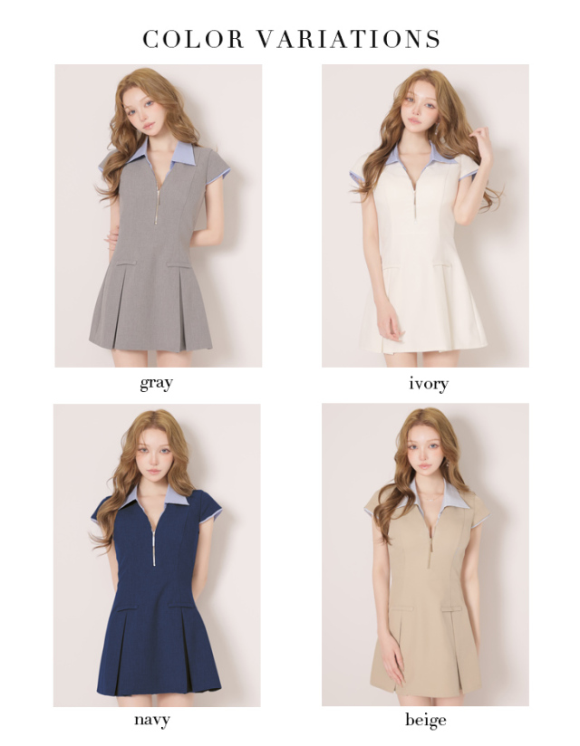 XS〜Lサイズあり】シャツドッキングフロントジップミニキャバ