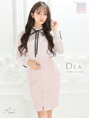 【Lサイズあり】ジャガード×ロングスリーブタイトミニキャバドレス(DE2125)