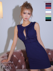 【XSサイズあり】ジッパー×シンプルミニキャバドレス【ストレッチあり】(GL2762)/navy