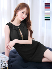【XSサイズあり】ジッパー×シンプルミニキャバドレス【ストレッチあり】(GL2762)/black