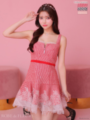 【XSサイズあり】ギンガムチェックフレアミニキャバドレス(fm2990)