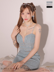 【XSサイズあり】スパークルラメニットミニリボンタイトミニキャバドレス(fm3271)