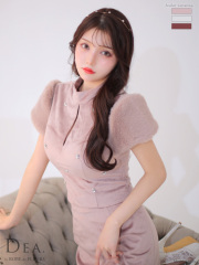 【XSサイズあり】ファー×ベルベットセットアップキャバドレス(DE3314)