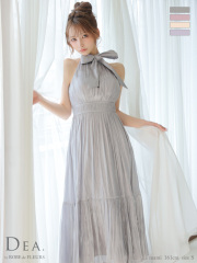 【XS～Lサイズあり】2way&#9829;バストカットサテンリボンフレアロングキャバドレス(DE3366)
