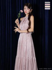 ★一部予約商品★【12月上旬頃入荷予定】【XS～Lサイズあり】2way&#9829;バストカットサテンリボンフレアロングキャバドレス(DE3366)