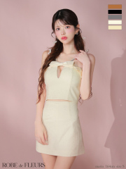 ★一部予約商品★【8月下旬頃入荷予定】【XSサイズあり】バストリボンキュートセットアップタイトミニキャバドレス(fm3453)