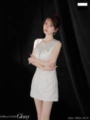 【XS〜Lサイズあり】レザーVネックノースリーブミニキャバドレス(GL3492)