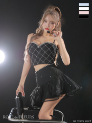 如月れいちゃんコラボ♡【XS～Lサイズあり】Bijou tweed setup dress (fm3758)/black