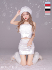 如月れいちゃんコラボ♡【XS～Lサイズあり】Heart bijou satin setup dress (fm3759)/white