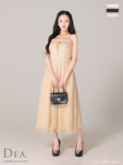 【Lサイズあり】デコルテジップチェックレースフレアロングキャバドレス(DE3773)