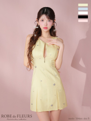 ★一部予約商品★【9月上旬入荷予定】【XSサイズあり】バストジップノースリーブビジューミニキャバドレス(fm3789)