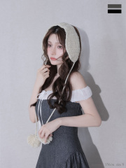 【XSサイズあり】Glitter flannel off-the-shoulder mini dress (anier4058)