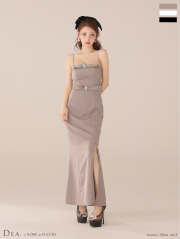 【Lサイズあり】サテンベロアスリットロングキャミキャバドレス(DE4118)