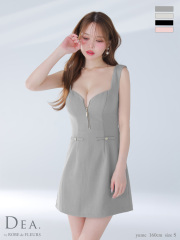 ★予約商品★【7月下旬入荷予定】【XSサイズあり】ノースリーブバストジップシンプルミニキャバドレス(DE4211)