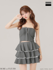 ★予約商品★【12月下旬頃入荷予定】【XSサイズあり】ラメツイルフリルセットアップフレアミニキャバドレス(fm4328)