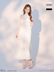 ★予約商品★【2月中旬頃入荷予定】【XS～Lサイズあり】ラメシフォンプリーツホルターネックツーピースロングキャバドレス (DE4344)