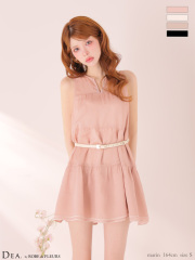 【XS〜Lサイズあり】ギャザーティアードシフォンフレアミニキャバドレス(DE4654)