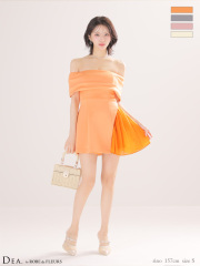 ★予約商品★【６月下旬頃入荷予定】【XS〜Lサイズあり】サテンプリーツドレープミニキャバドレス (DE4901)