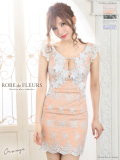 【XSサイズあり】立体フラワーレース×サイドレース切替タイトミニキャバドレス(fm1852)