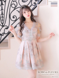【Lサイズあり】フラワー刺繍レース×ラグジュアリーフレアミニキャバドレス(fm2424)