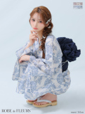 【浴衣】ROBE de FLEURS Floral print yukata　(fm3375)/blue