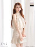 ★予約商品★【7月下旬入荷予定】【XS～Lサイズあり】ドットシフォンホルターネックフレアミニキャバドレス(DE3392)