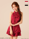 ★一部予約商品★【2月上旬頃入荷予定】【XS～Lサイズあり】フロントラッフルホルターミニキャバドレス(fm3468)
