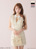★予約商品★【3月中旬頃入荷予定】【XSサイズあり】フリルスパンコールチュールミニキャバドレス (fm3480)