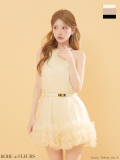 ★予約商品★【6月中旬頃入荷予定】【XSサイズあり】レーススパンコールチュールミニキャバドレス (fm3497)