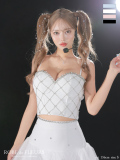 如月れいちゃんコラボ♡【XS～Lサイズあり】Bijou tweed setup dress (fm3758)/white