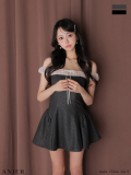 ★予約商品★【12月下旬頃入荷予定】【XSサイズあり】Glitter flannel off-the-shoulder mini dress (anier4058)